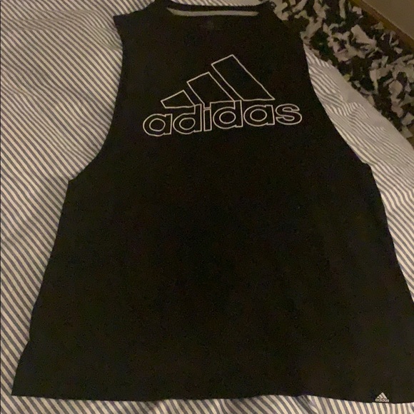 Black and white adidas sleeveless - Picture 1 of 2